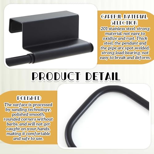Yaocom 12.4 Inches Cabinet Door Paper Towel Holder, Black - color: Black