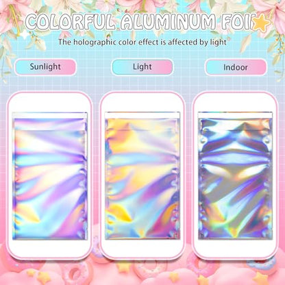 FUNFERY 6.3x9.4in Holographic Mylar Poly Mailers Self Sealing Adhesive Bag - color: Holographic Self Adhesive-50P, size: 6.3x9.4 inch