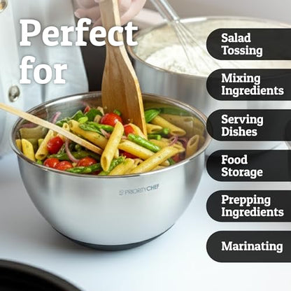 28pc Stainless Steel Mixing Bowls with Lids Set, 1.5-5 Qt, Black - color: Black