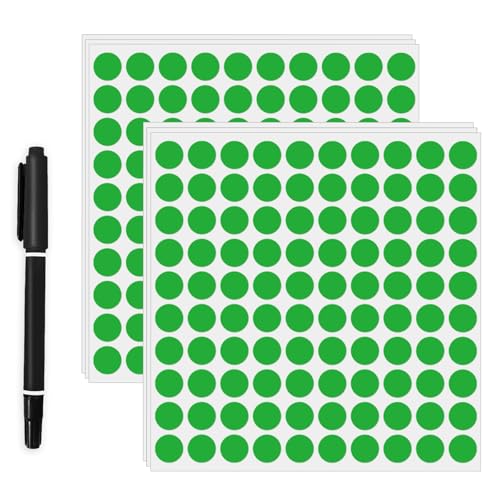 2000 Pcs 3/4" Garage Sale Price Stickers Sheets, Green Yard Sale Price Stickers, Round Color Coding Labels, Circle Dot Sticker for Home Decorative, Office, Classroom, Papers Etc - color: Green, size: 0.75inch