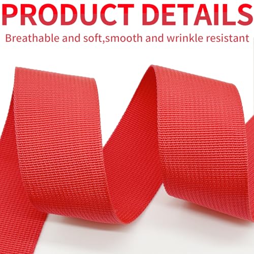2" Red Wide Webbing Straps 40yd for Lawn Chair,Bag &Sewing - color: Red 10