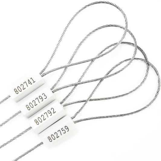 20pcs Security Marking Cable Seals Tamper Proof Steel Wire Seal Numbered Shipping Seals Disposable Pull Tight Self-Locking Cable Seal Truck, Trailers, Cargo, Containers Seal Ties Straps (White, 20pcs) - color: White, size: 20pcs