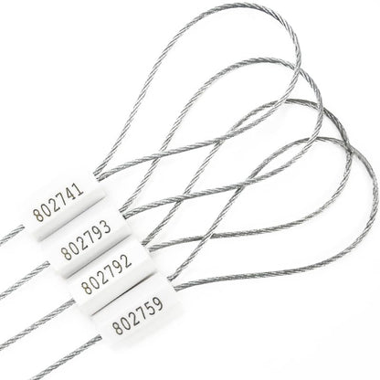 100pcs Security Marking Cable Seal Tamper Proof Steel Wire Numbered Shipping Seals Disposable Pull Tight Self-Locking Truck, Trailers, Cargo, Containers Seal Ties Straps (White, 100pcs) - color: White, size: 100pcs
