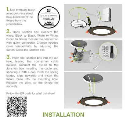 ASD 6 Pack LED Recessed Lighting 4 Inch 9W, 5 CCT 2700K-5000K CRI90+, IC Rated Ultra Thin Dimmable Ceiling Lights with J Box, Canless Wafer Downlight, Round Slim Panel Light, Energy Star ETL, Bronze - color: Bronze, size: 4 Inch 6 Pack