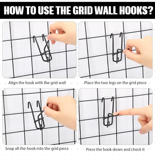 Moxweyeni 25 Pack Grid Wall Hooks, 2 Inch Black Gridwall Hanger - color: Black, size: 2 Inch