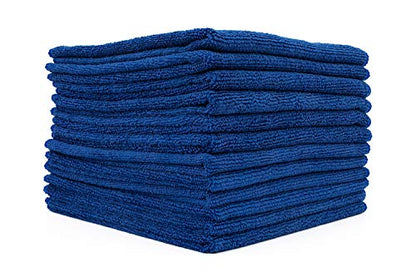 The Rag Company - All-Purpose Microfiber Terry Cleaning Towels - Commercial Grade, Highly Absorbent, Lint-Free, Streak-Free, Kitchens, Bathrooms, Offices, 300gsm, 12in x 12in, Royal Blue (12-Pack) - color: Royal Blue, size: 12in x 12in