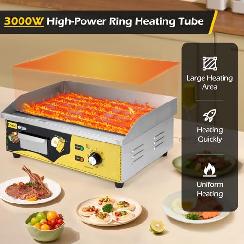 Dyna-Living Commercial Electric Griddle 22'' Stainless Steel Flat Top Grill - color: Stainless Steel