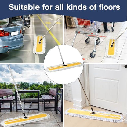 Suclain 2 Pack Dust Mop with Adjustable Handle, Floor Sweeper, 43 Inch