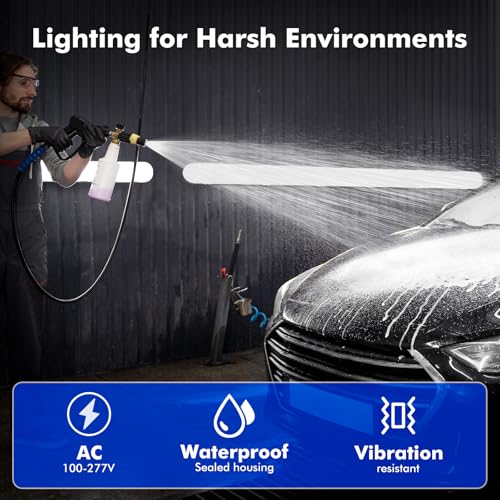 60W Led Vapor Tight Light Fixture, 7800LM 5000K Vapor Proof Light (150W Eq.) 100-277V IP65 Waterproof for Carports, Walk in Freezer, Boat Dock Areas,Warehouse,Car Wash, Garage