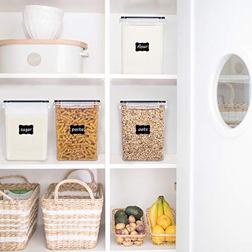 Vtopmart 5.2L Flour Sugar Storage Containers, 4 PCS, Black - color: Black, size: 5.2L