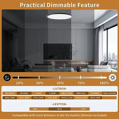 6-Pack 12Inch LED Ceiling Lights Flush Mount Black 3200LM, Dimmable Ceiling Light Fixtures, 3000K 4500K 6000K CCT, 24W Super Slim Low Profile Modern Ceiling Light for Bedroom Bathroom Hallway Kitchen - color: Black, size: 6 Packs