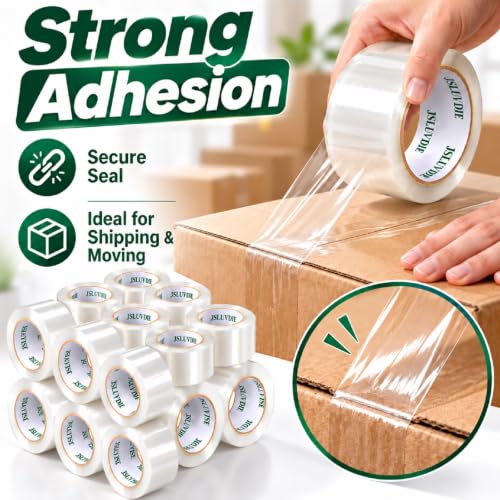 Heavy Duty Clear Packing Tape, 18 Rolls, 1.88 in x 55 Yd