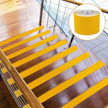 BOMEI PACK Anti Slip Traction Tape,4 Inch x 33 Ft,Heavy Duty Non Slip Tape,Grip Tape for Stairs, Tread Step, Indoor & Outdoor Use,Waterproof Stairs Non Skid Treads (Yellow) - color: Yellow