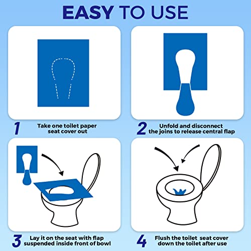 YGDZ Toilet Seat Covers Disposable (110 pack), XL Flushable Toilet Seat Covers Travel Paper Toilet Seat Cover for Kids Potty Training, Adults, Biodegradable Travel Essential Accessories for Airplane - size: B-XL Size
