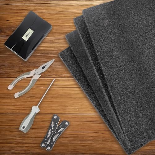 4‑Pack Black Polyethylene Foam Sheets, 12 x 16 x 0.5 Inch Protective Tool Padding