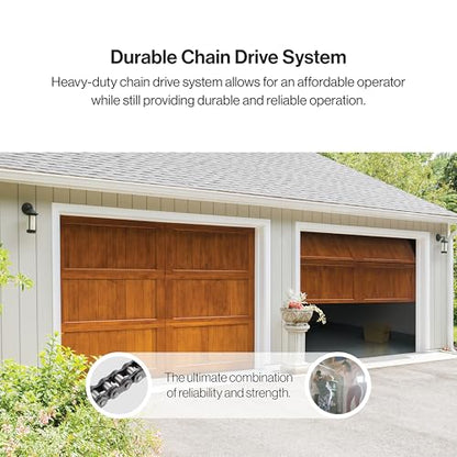Genie Chain Drive 750 3/4 HPc Garage Door Opener w/Battery Backup - Heavy Duty - Operate your garage door when the primary power is out - Wireless Keypad Included, Model 7035-TKV,BLACK - style: Two remotes & Keypad