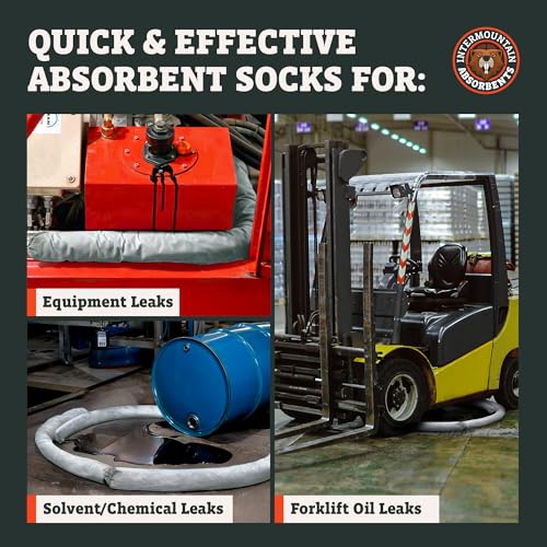 Oil Only Absorbent Socks - 3"x4', 6 Pack - Absorbs Hydrocarbons & Oil Spill Absorbent, Recycled Polypropylene Non-Water Absorbing, Hydraulics Liquid Absorb Sock, Repels Water - size: 3"x4' (6 Pack)
