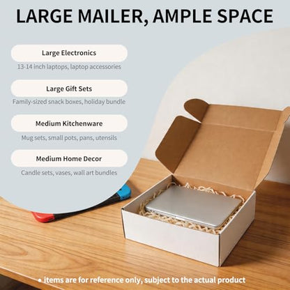 Fishat 12" x 10" x 4" White Corrugated Cardboard Shipping Boxes Set of 15 - size: 12" x 10" x 4"