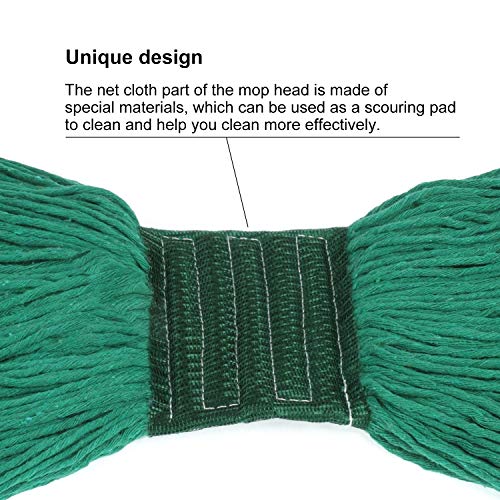Mop Head Replacement,Commercial Mop Heads,Cotton Washable Industrial Mop Head,6 Inch Heavy Duty Mop Heads,Wet Industrial Cleaning Mop Head for Home,Industrial and Commercial Use Clean（Green） - color: Green, size: 1 Pack