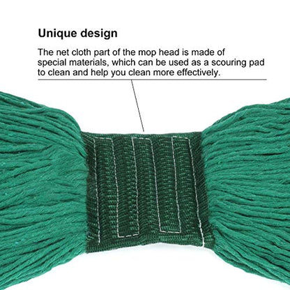 Mop Head Replacement,Commercial Mop Heads,Cotton Washable Industrial Mop Head,6 Inch Heavy Duty Mop Heads,Wet Industrial Cleaning Mop Head for Home,Industrial and Commercial Use Clean（Green） - color: Green, size: 1 Pack