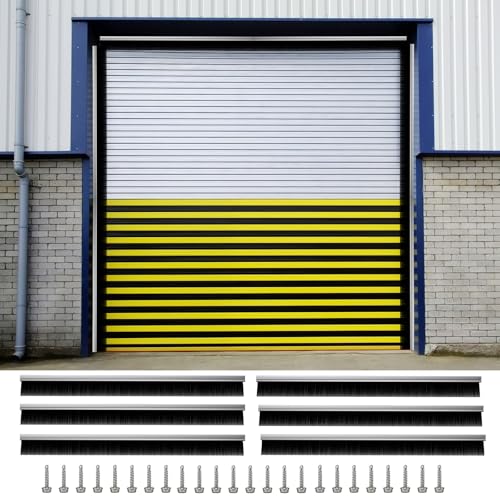 8 x 8ft Garage Door Brush Seal Kit, 3" Heavy Duty Nylon Brush with Aluminum Track for Roll Up, Commercial & Barn Doors, Blocks Dust, Drafts, Energy Saving - size: 3" Brush Seal for 8x8ft Door