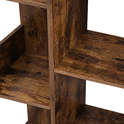 VASAGLE 8-Tier Bookcase, Open Storage, 19.7 x 9.8 x 55.1 Inches - color: Rustic Brown, style: 4-Tier (19.7"W)
