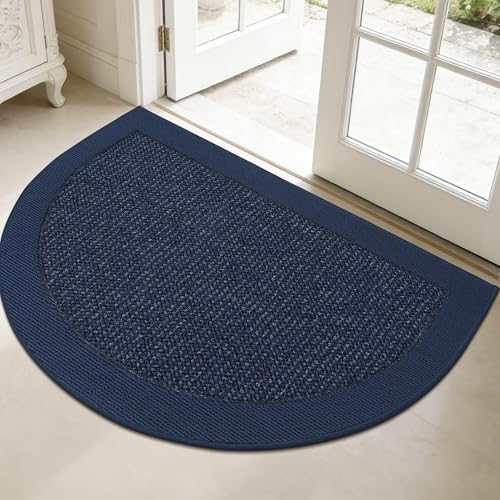 Dirt Trapper Door Mats 32" x 48", Non-Slip & Washable, Blue - color: Blue, size: 32" X 48" (Semicircular)