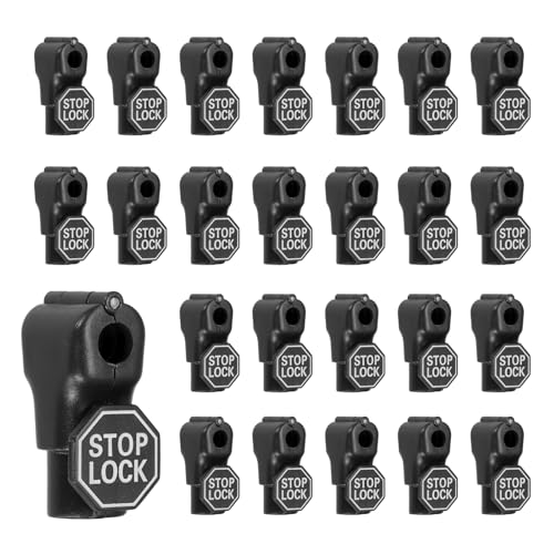 50Pcs Peg Hook Locks (7mm) PC Magnet Anti-Theft Pegboard Display Hook Locks Security Red Stop Tools, Fits Retail Shop/Shopping Center/Garage Tools, Black - color: Black, size: 7mm