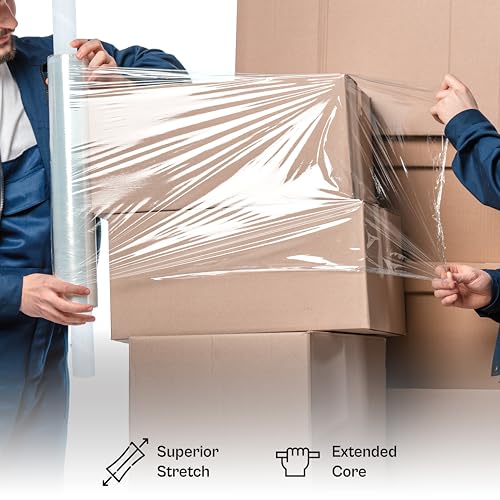 PSBM Pallet Stretch Film/Wrap with Handles 30" x 1000' 80 GA Clear 4 Rolls - size: 30 Inch, style: 80 GA