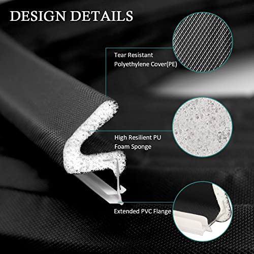 LSGCQ Kerf Weather Stripping for Door Seal Strip, 60 Ft, Black - color: Black, size: 60 Ft