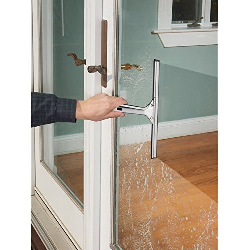 Unger Professional 8” Stainless Steel Window & Glass Cleaning_Squeegee - Cleaning Supplies, Heavy Duty Squeegee for Window Cleaning, Streak Free Results (Pack of 10) - size: 8-inch (Pack of 10), style: Squeegee