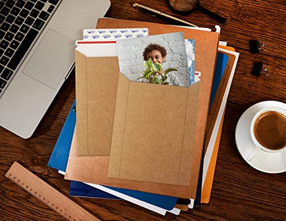 ValBox 6x8 Self Seal Photo Document Mailers 25 Pack Stay Flat Brown Cardboard Envelopes, 6.25 x 8.25 Inches - color: Brown