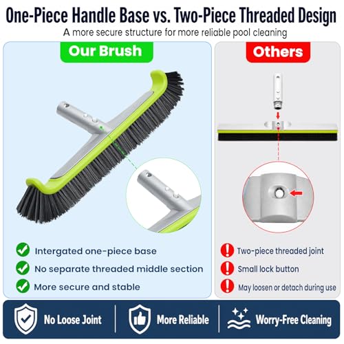 17.5-Inch Curved Pro Pool Brush Head for All Pool Surfaces - size: 17.5" Curved Pro