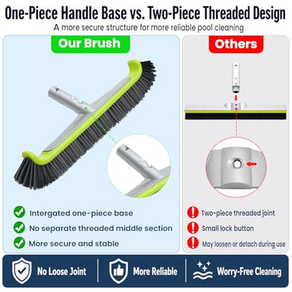 17.5-Inch Curved Pro Pool Brush Head for All Pool Surfaces - size: 17.5" Curved Pro