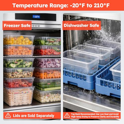 6-Pack 1/9 Size 6" Deep Polycarbonate Food Pans, NSF Commercial Clear Food Pan, Hotel Pan for Sauces, Condiments & Small Prep, Food-Grade with Label Area - color: 1/9 Size, size: 6" Deep