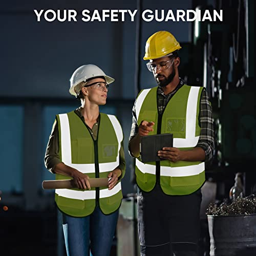 TICONN High Visibility Reflective Safety Vest for Men & Women, ANSI Class 2 - color: Yellow, size: Large