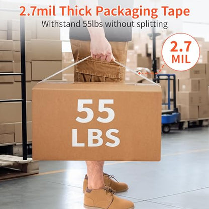 JARLINK 36 Rolls Clear Packing Tape with 2 Dispensers for Shipping