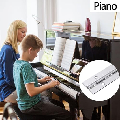 Heavy Duty Piano Hinge 36 Inch x 3 Inch, 0.060'' Thick - color: Silver, size: 36 Inch