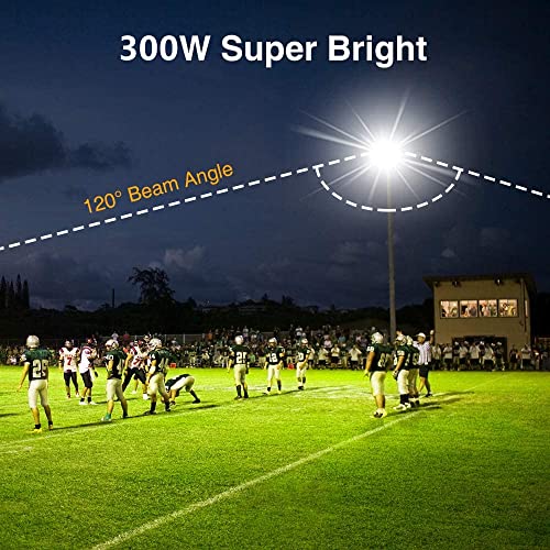 XYCN 2 pack 300W LED Flood Light(2000W Equivalent),Super Bright 42,500LM 5000K Daylight IP66 Waterproof Security Outdoor LED Arena Lights Commercial Lighting Floodlight for Backyard|Court|Stadium|Yard - color: 300W 2pack led flood light