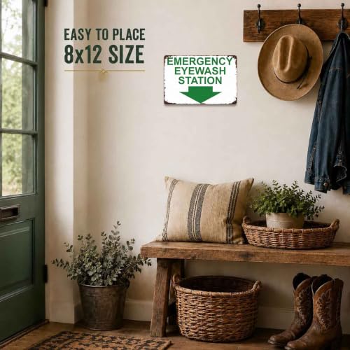 Emergency Eyewash Station Metal Sign 8 x 12 Inch