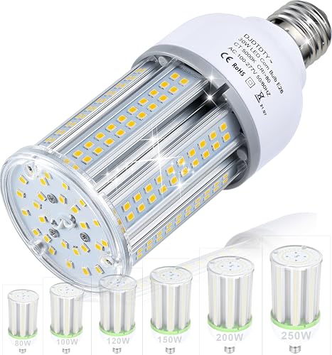 300W Equivalent LED Corn Light Bulb 5000 Lumen 5000K 30W Large Area Cool Daylight White E26/E27 Medium Base for Outdoor Indoor Garage Warehouse Factory Workshop Street Backyard (30 Watts 1Pack) - size: 30 Watts 1Pack