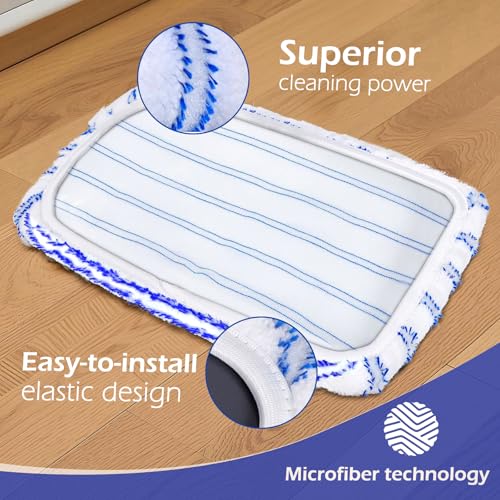 Masthome 16" Large Mops for Floor Cleaning,Upgraded 60" Extra Long Handle - color: Blue White