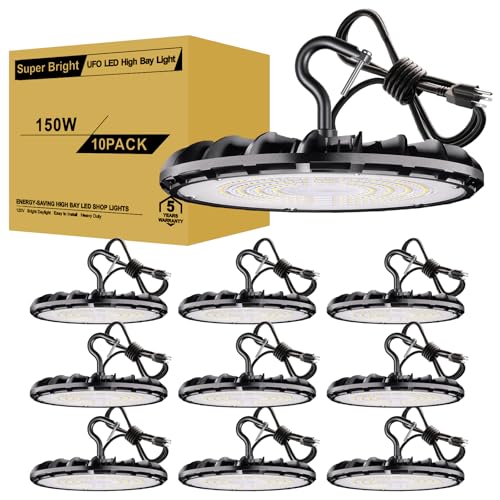 UFO LED High Bay Light 150W 16500LM 5000K High Bay LED Shop Lights