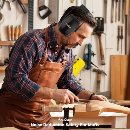 ProCase SNR33dB Noise Reduction Ear Muffs, Adult Hearing Protection - color: Blacka1