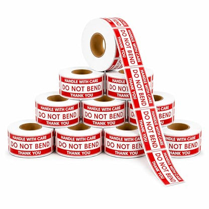 1" X 3" Do Not Bend Stickers (10000 Labels, 10 Rolls) - Handle with Care - color: Do Not Bend