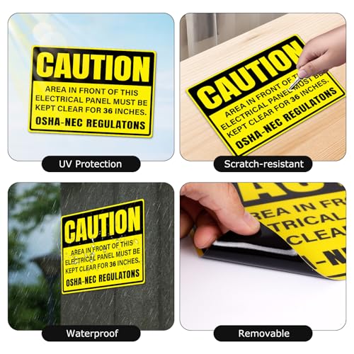 10 Pack Caution Keep Electrical Panel Clear for 36 Inches Stickers
