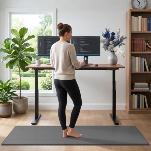 DEXI Anti Fatigue Kitchen Floor Mat Cushioned Standing Runner 70x20, Grey - color: Grey, size: 70"L x 20"W x 0.7"Th