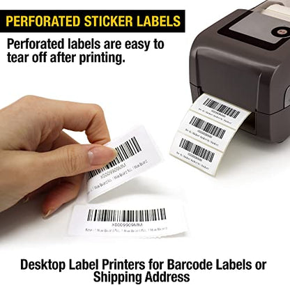2 5/8" X 1” Direct Thermal Labels 2000 Per Roll Perforated - size: 2 5/8" X 1" 6 Roll