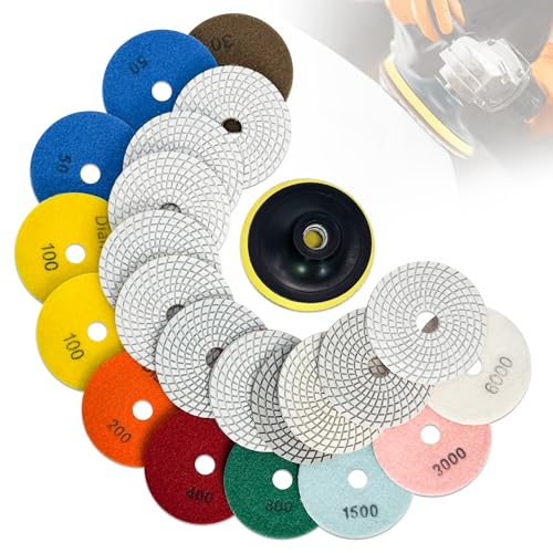 Diamond Polishing Pads Set 7 Inch Tile Wet Dry Polishing Pads Kit - size: 7-inch