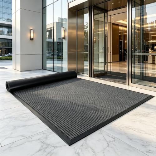 3x10 FT Extra Long Dirt Trapping Entrance Mat for High Traffic Area(Gray) - color: Charcoal Gray, size: 3'3" x 9'10" (Rectangular)